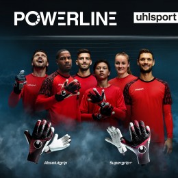 Uhlsport Guanti Powerline Supergrip+ Finger Surround Nero/Rosso/Bianco